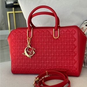 New Carolina Herrera Elegant Red Designer 👜 Handbag